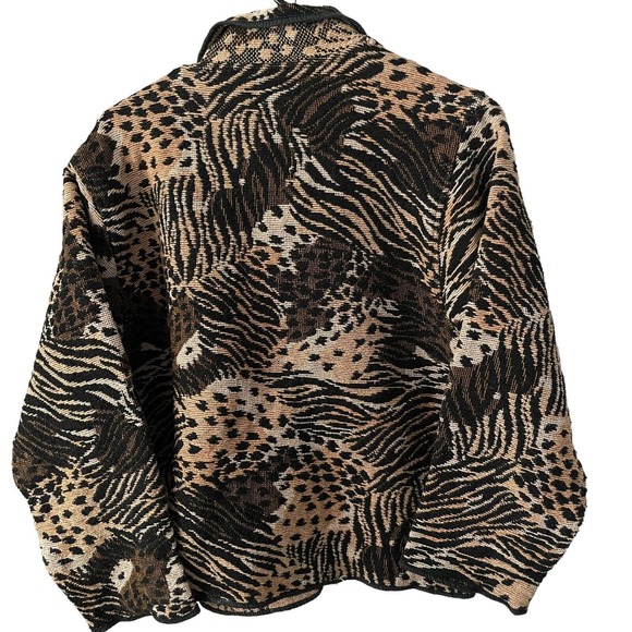 Jane Ashley Jacket Womens Plus Size 1X Mixed Animal Print Tapestry Button Up - Picture 2 of 10